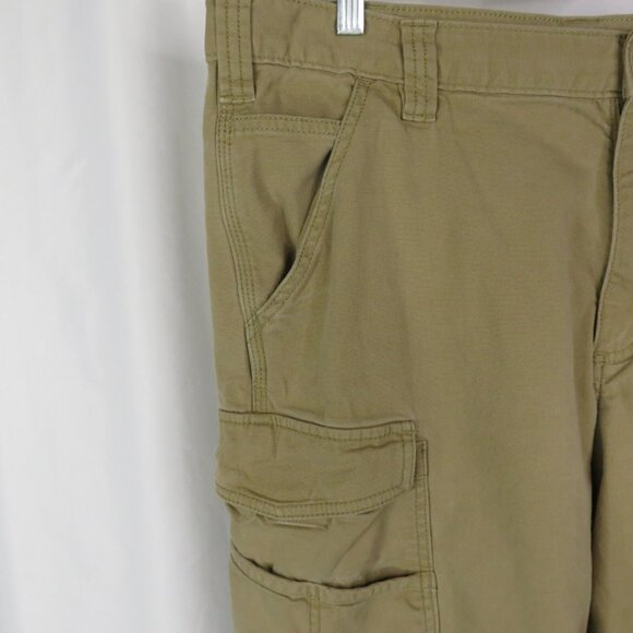 Carhartt Cargo Shorts Mens 36x10 Relaxed Fit Dark Khaki Canvas Pockets - Picture 6 of 10